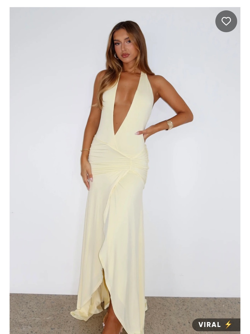 White Fox Grande Dame Maxi Dress Lemon